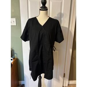 Wonder Wink Maternity Scrub Top Women's XL Mock Wrap Black